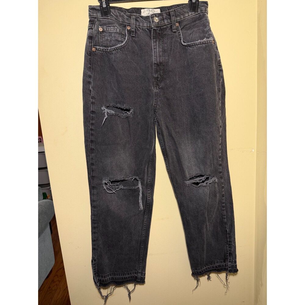We The Free Grey Distressed Raw Hem Split Ankle Jeans | Size 28 | Free People